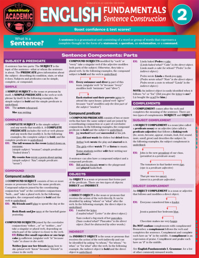 English Fundamentals 2 Laminated Guide