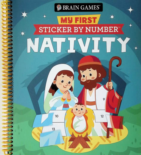 My First Sticker By Number: Nativity (Brain Games) 52 pages