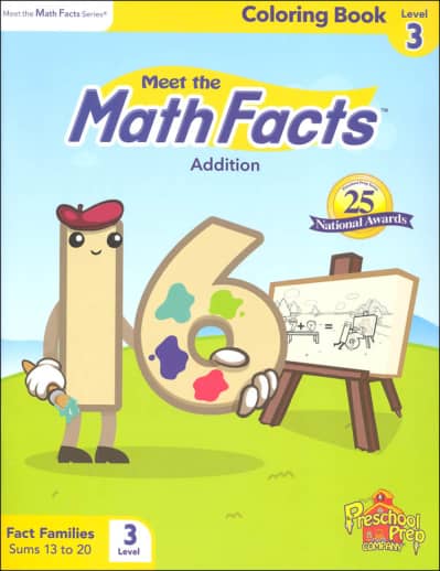 Meet the Math Facts Addition Coloring Book Level 3
