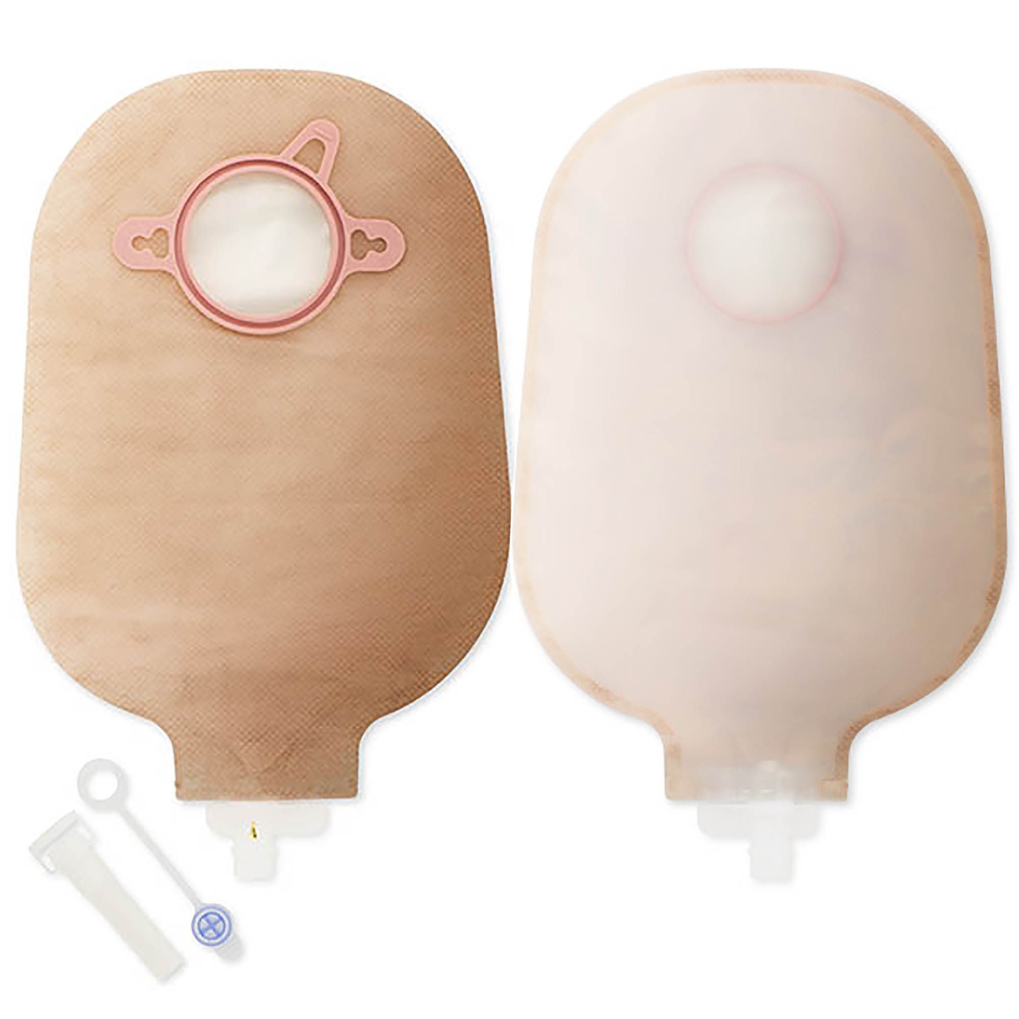 New Image Two-Piece Transparent Urostomy Pouch, 57 mm Flange, Red Color Match MK 404066