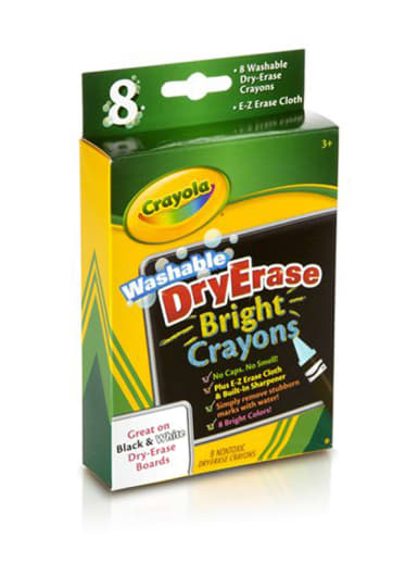 Crayola Washable Dry Erase Large Crayons Bright 8 Count