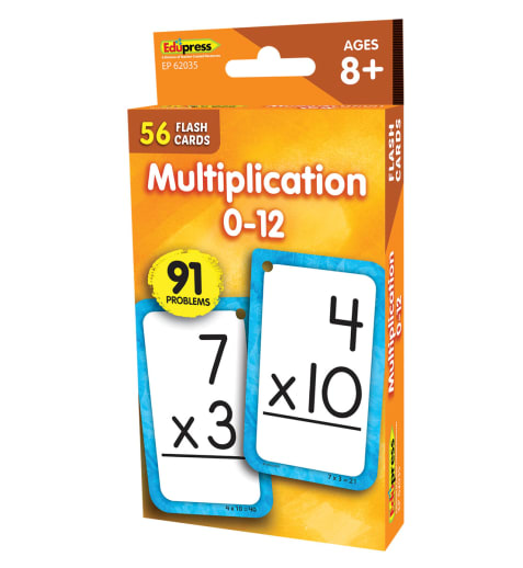 Multiplication 0-12 Flash Cards