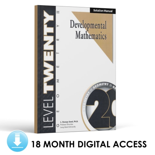Developmental Math: Level 20 Solution Manual | Geometry 2: Two-Dimensional Figures (18 Month Access)