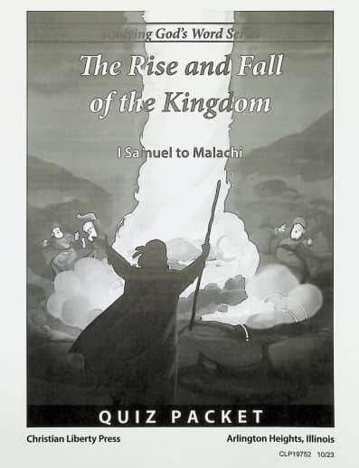 Studying God's Word: Rise and Fall of the Kingdom: First Samuel to Malachi Quiz Packet