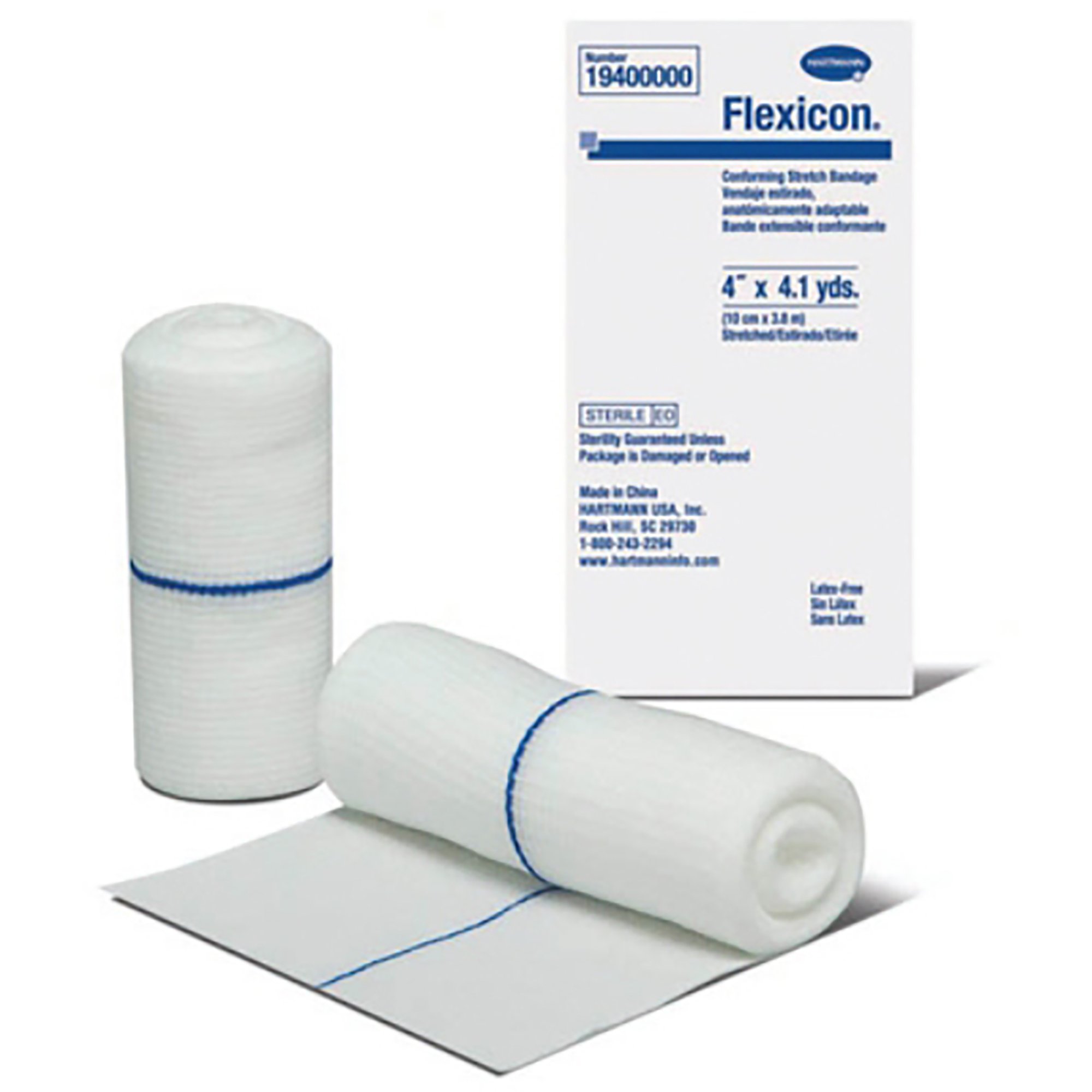 Flexicon Sterile Conforming Bandage, 4 Inch x 4-1/10 Yard, One-Ply MK 442353