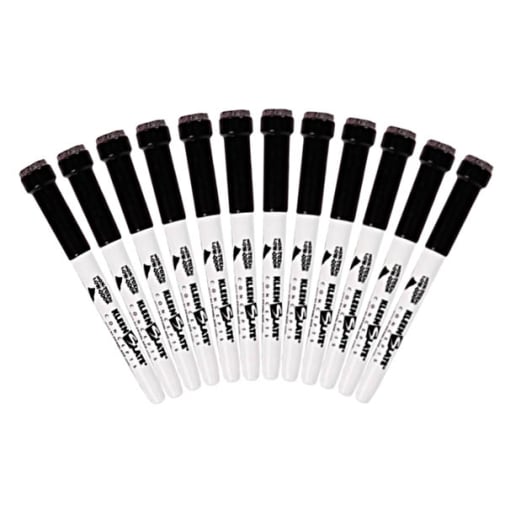 Black Dry Erase Markers with Eraser tip (Set of 12)