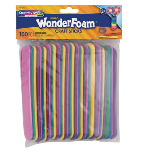Creativity Street WonderFoam Craft Sticks Assorted Colors (100 pieces)