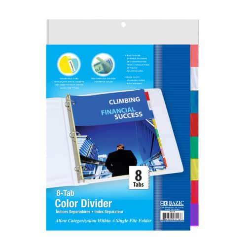 Binder-3-Ring Dividers with 8-Insertable Color Tabs