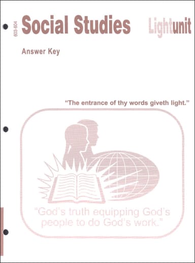 Social Stds 603-604 LightUnit A/K old ed 7grd