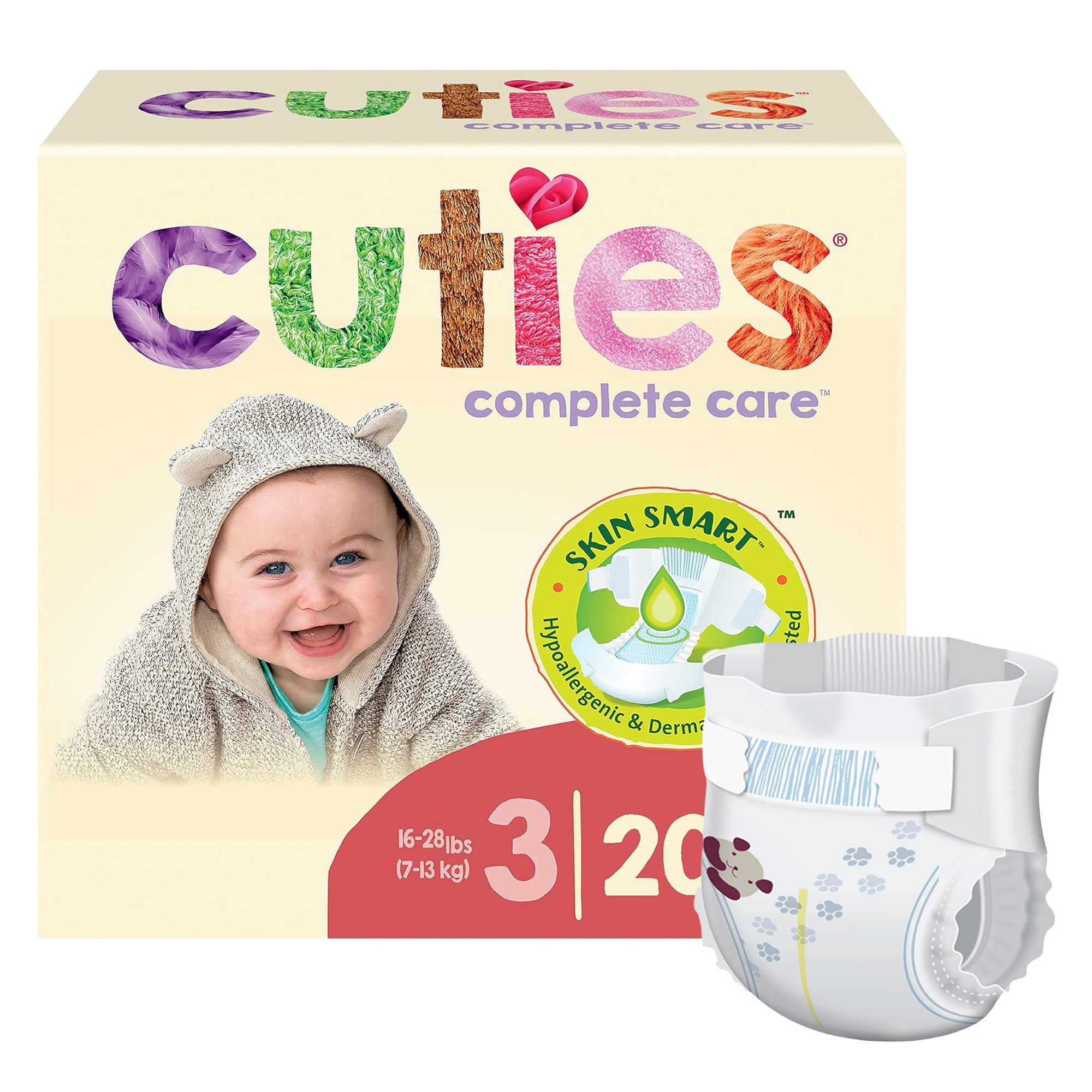 Cuties Complete Care Diapers, Size 3 MK 1206481