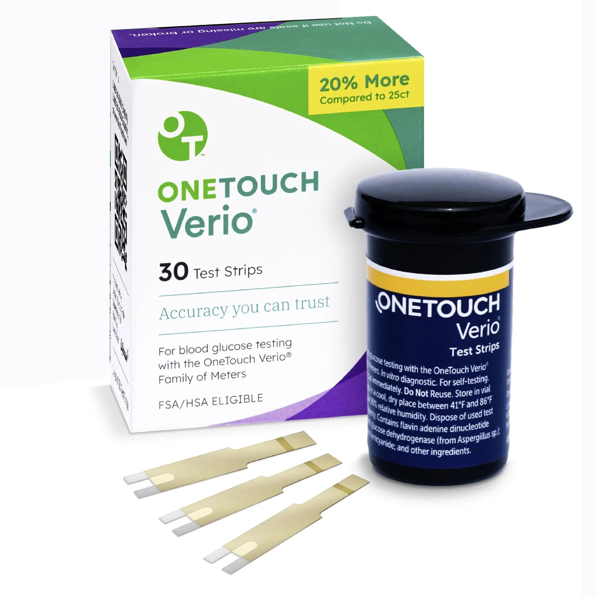 Blood Glucose Test Strips Verio 30 Strips per Pack MK 1220269