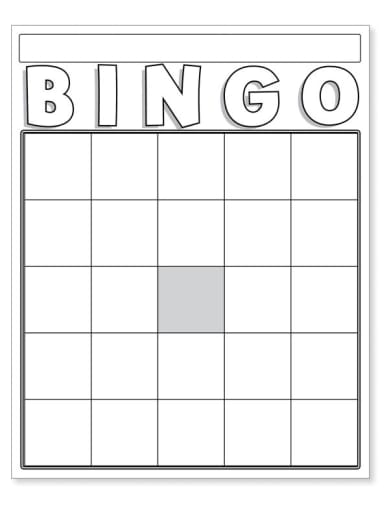 White Blank Bingo Cards (Package of 36)