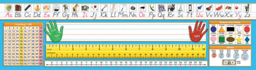 Modern Manuscript & Counting 1-120 Desk Plate