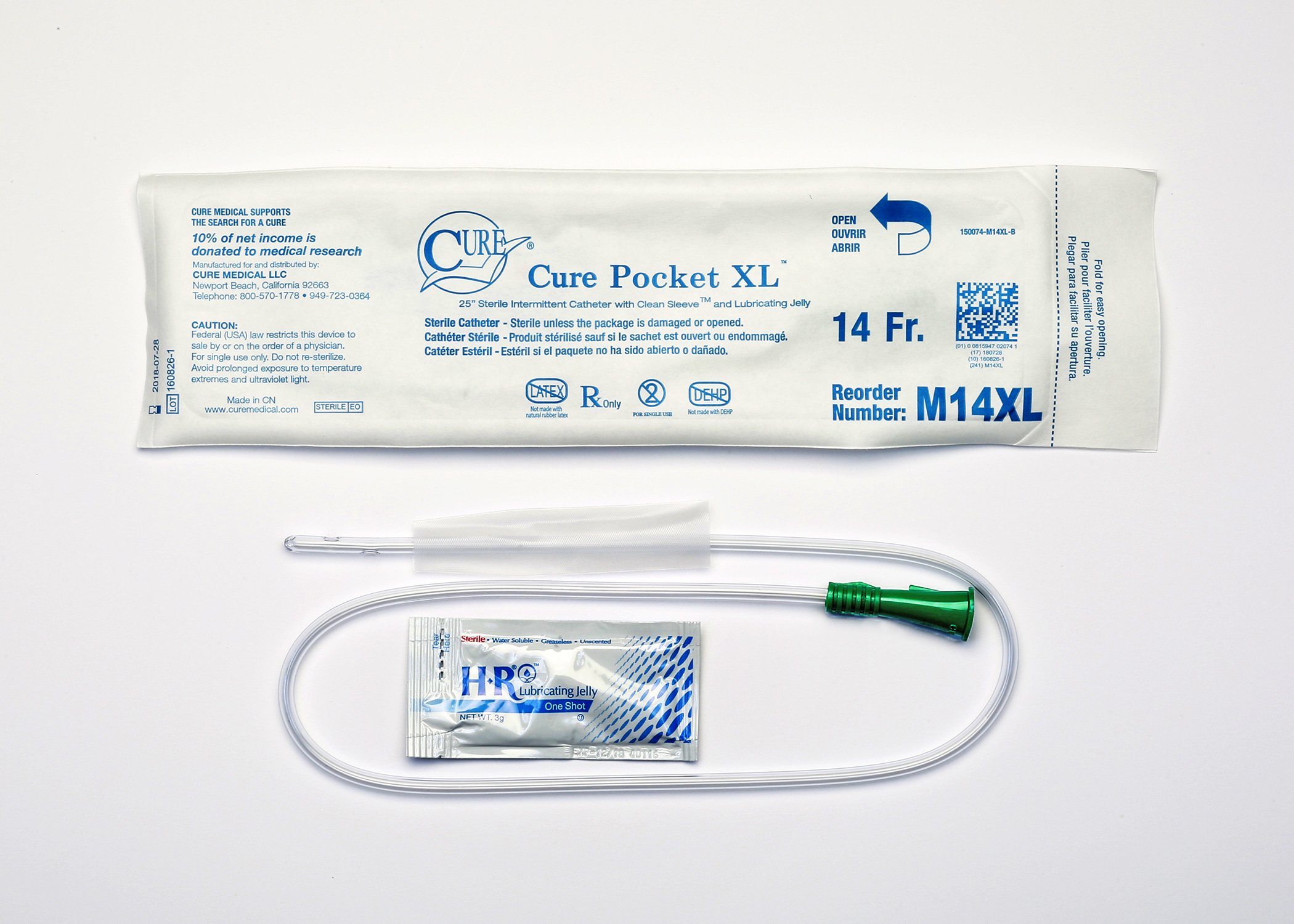Cure Medical Urethral Catheter, Pocket Size MK 1021100