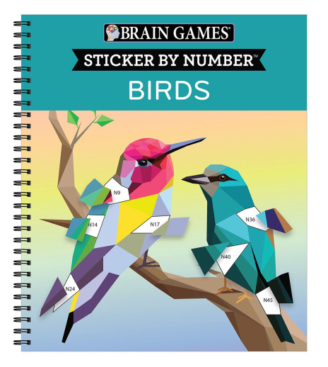 Sticker by Number - Birds (Brain Games) 52 pages