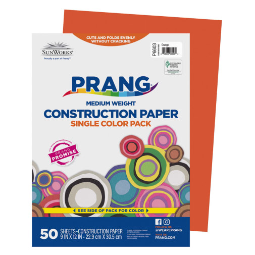 Prang Construction Paper 76# Orange 9"x12"