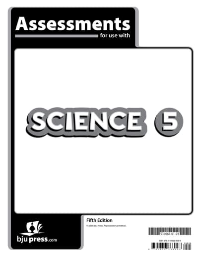BJU Press Science 5 Assessments 5th Edition