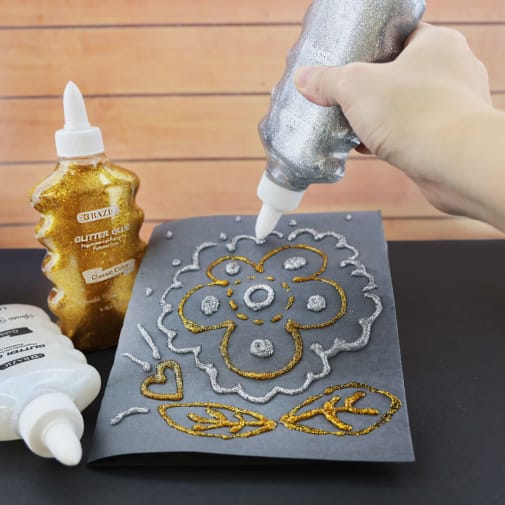 Iridescent/Silver/Gold Color Glitter Glue pack