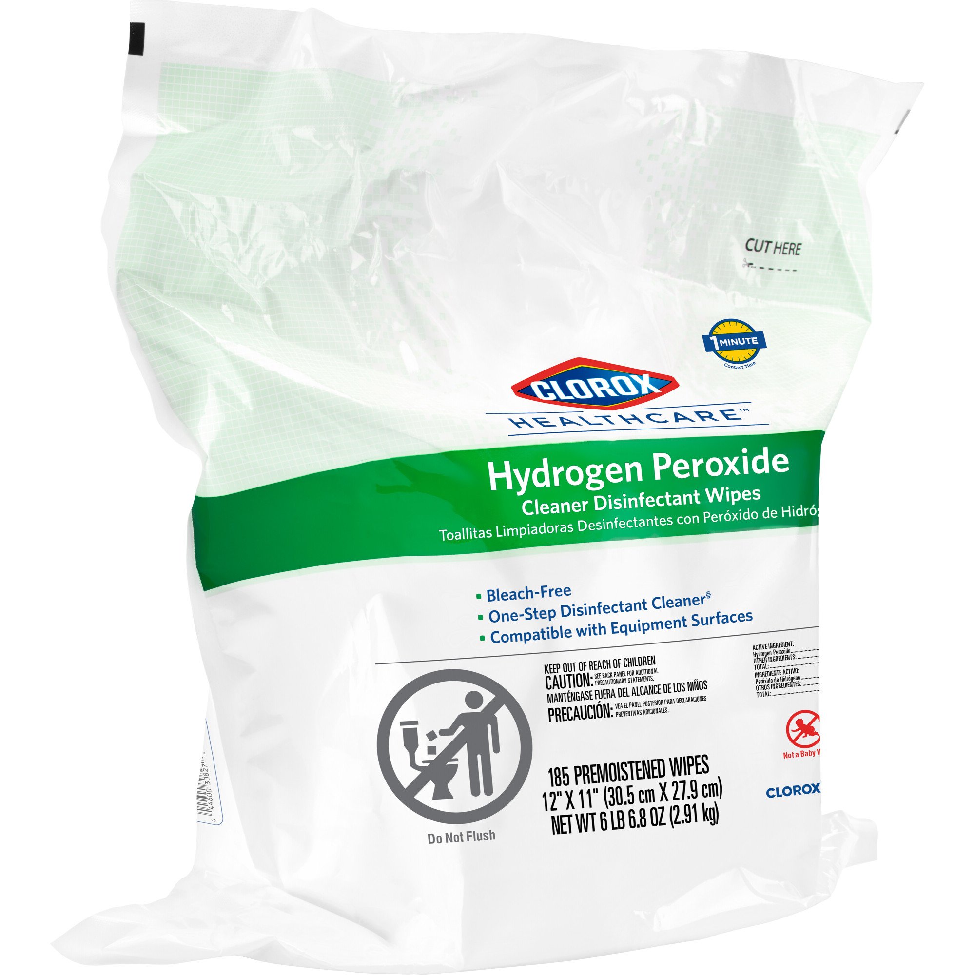 Clorox Healthcare Hydrogen Peroxide Cleaner Disinfectant Wipes, Refill Pouch MK 800194