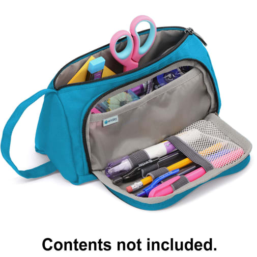 Large Capacity Soft Pencil Case - Blue
