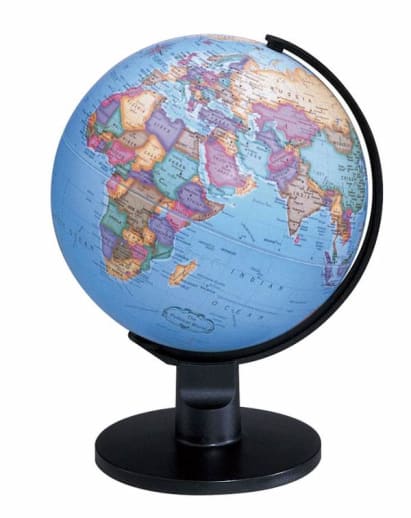 6" Trekker Desktop Blue Ocean World Globe