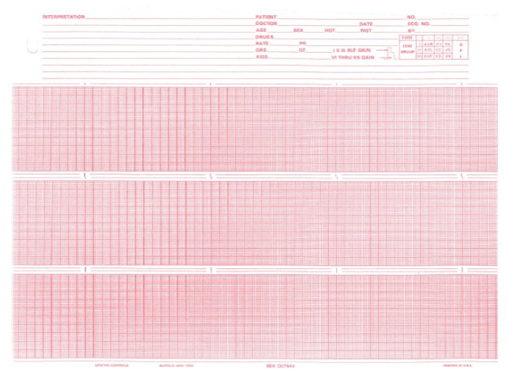 Recording Chart Paper Burdick Roll Red Grid MK 1244818