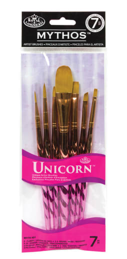 Royal & Langnickel Mythos Unicorn Golden Taklon Paint Brush Set (7 piece)