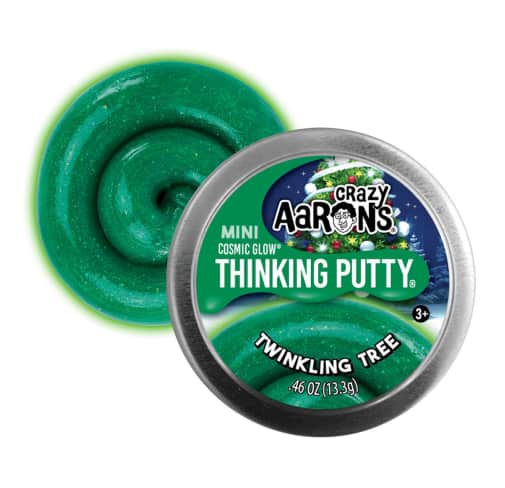 Crazy Aaron's Twinkling Tree Mini Cosmic Glow Thinking Putty 2" Mini Tin