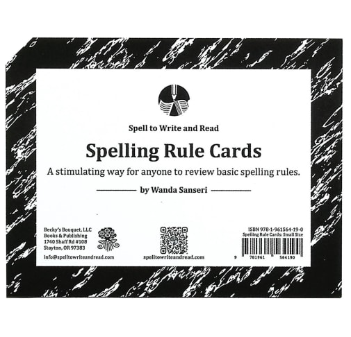 Spell to Write & Read-Sml Spelling Rule Cards