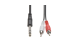 1/4in Stereo Male to (2)RCA Male Y-Cable, Black, 6Ft