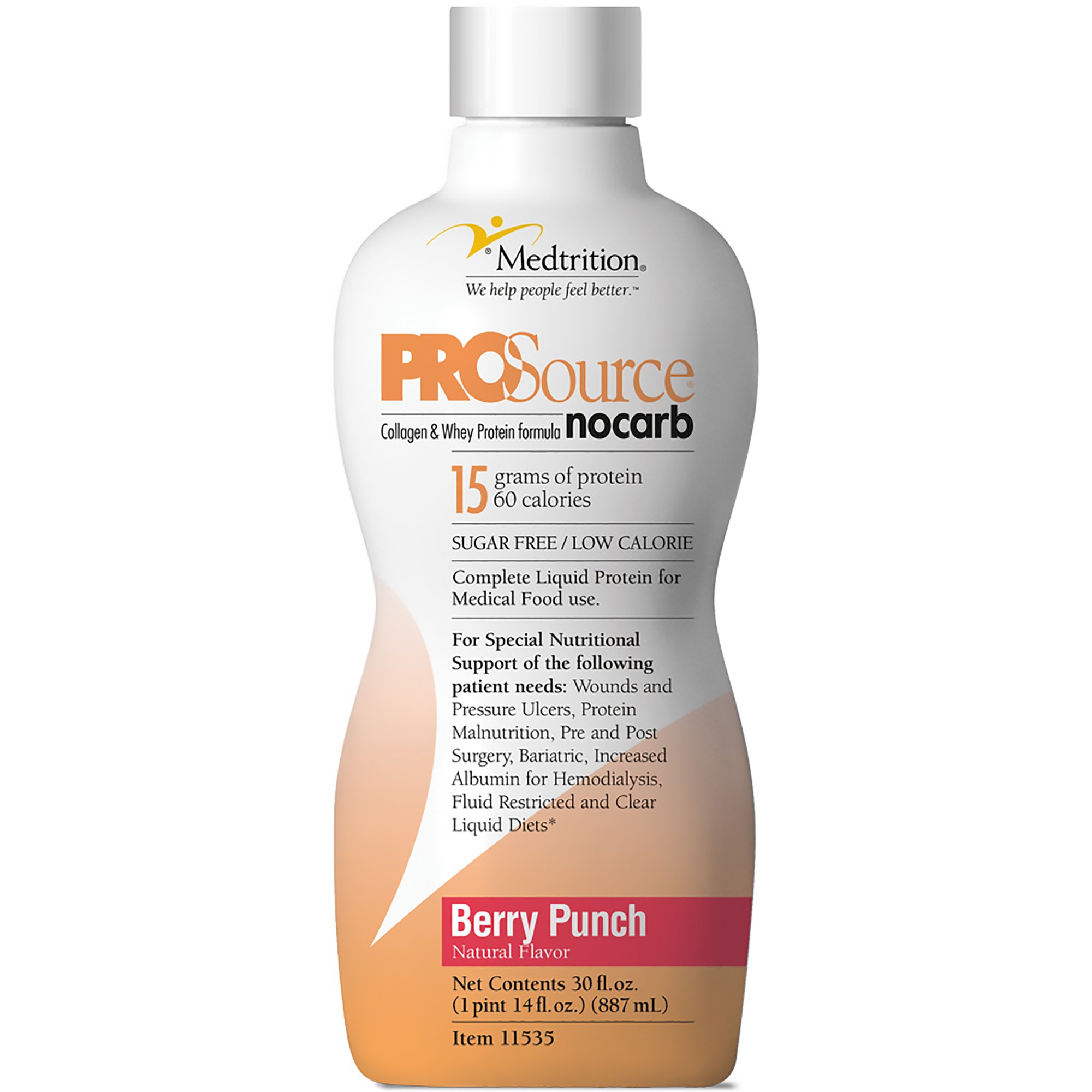 ProSource NoCarb Berry Punch Collagen and Whey Protein Formula, 32-ounce Bottle MK 709355