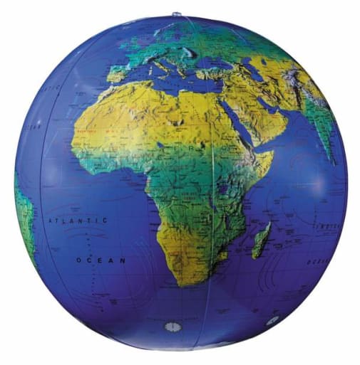 12" Topograph Inflatable Globe (Dark Blue)