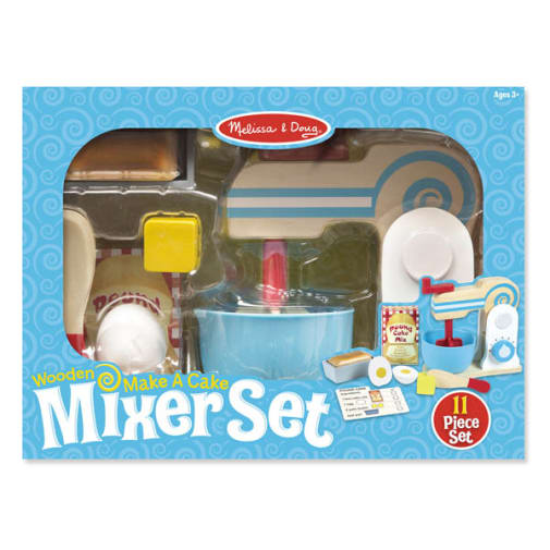 Melissa & Doug Wooden Make-A-Cake Mixer Set