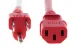 AC power cord, 5-15p to C13, 14 AWG, 4ft, Red