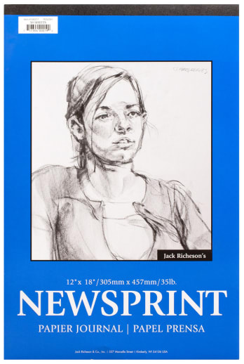 Rough Newsprint Pad (12" x 18") - 50 Sheets