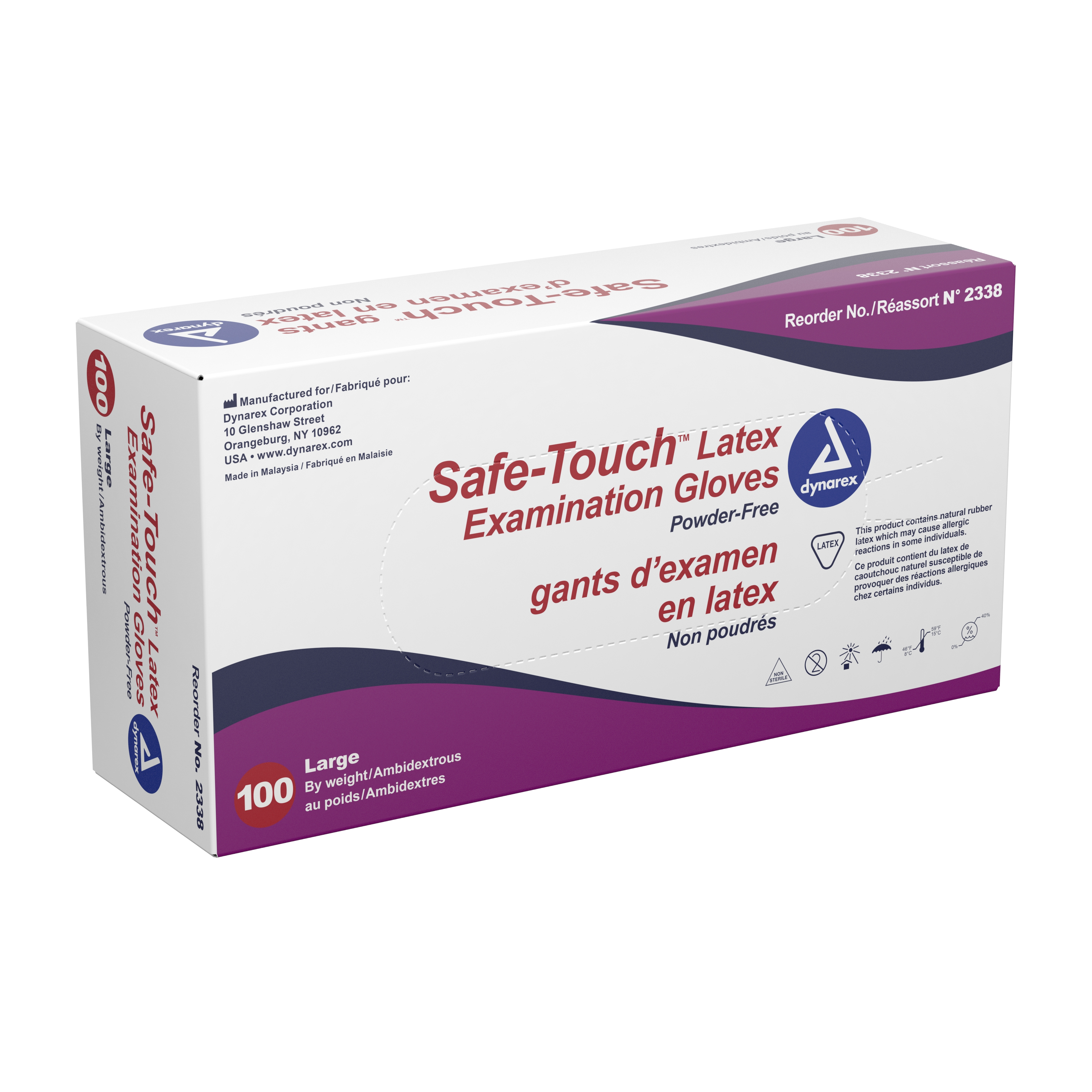 Safe-Touch Latex Exam Glove, Large, Ivory MK 540350