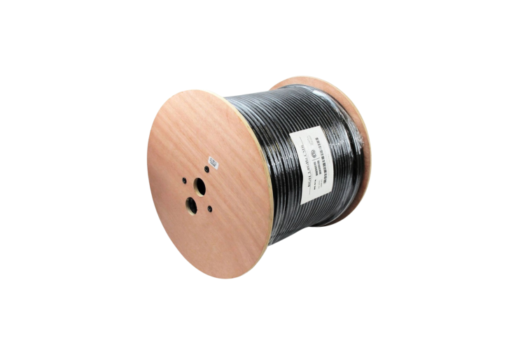 RG11 Quad Shield Coax Cable CMR, Black, 1000Ft
