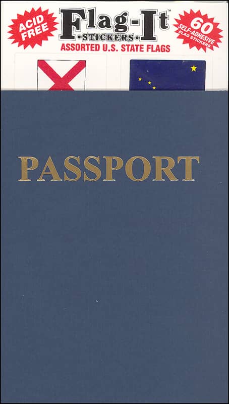 Passport Book and State Flag Stickers