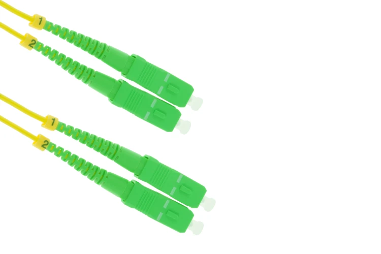 SC/APC to SC/APC Singlemode Duplex OS2 Fiber Patch Cable, 3M