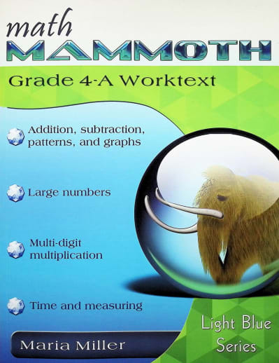 Math Mammoth Grade 4-A Worktext (2020 Edition, Black & White)