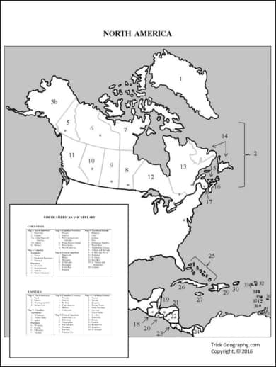 Trick Geography: North America Review Card
