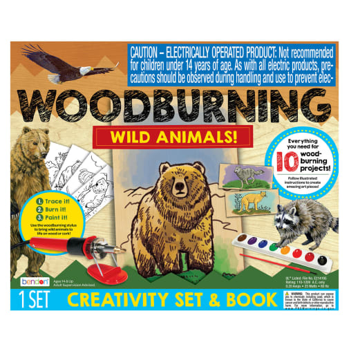 Bendon Wild Animals Woodburning Craft Kit for Beginners