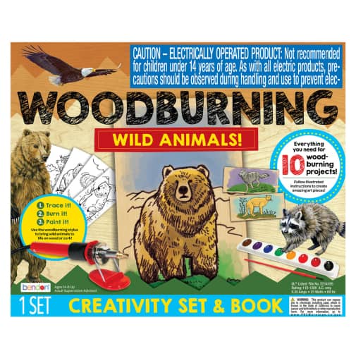 Bendon Wild Animals Woodburning Craft Kit for Beginners