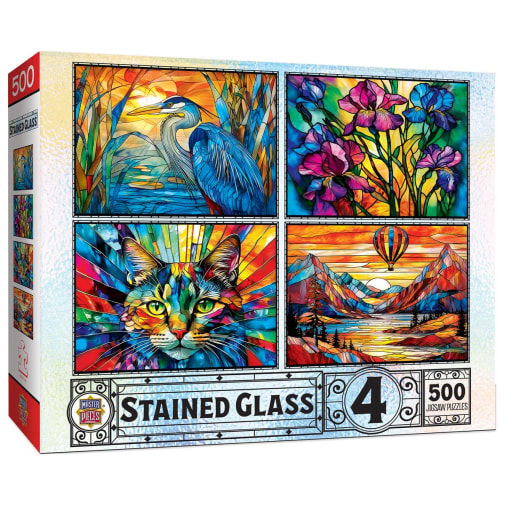 Stained Glass - 4 Jigsaw Puzzles (500 Pieces each)