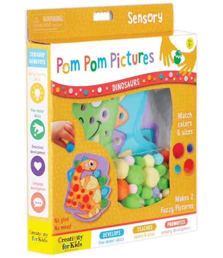 Sensory Pom Pom Pictures - Dinosaurs