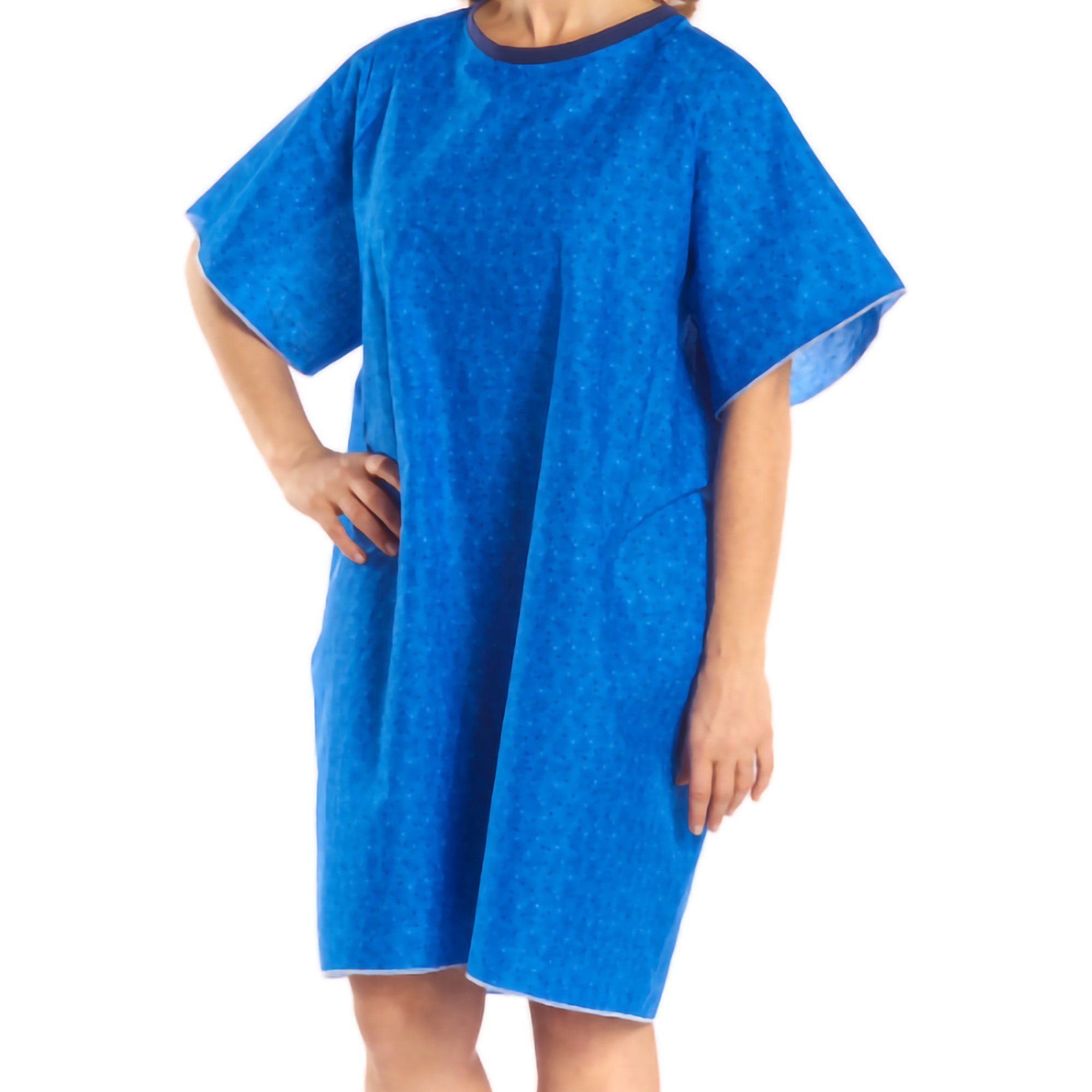 Reusable TieBack Patient Exam Gown, One Size Fits Most, Blue Marble Print MK 879846