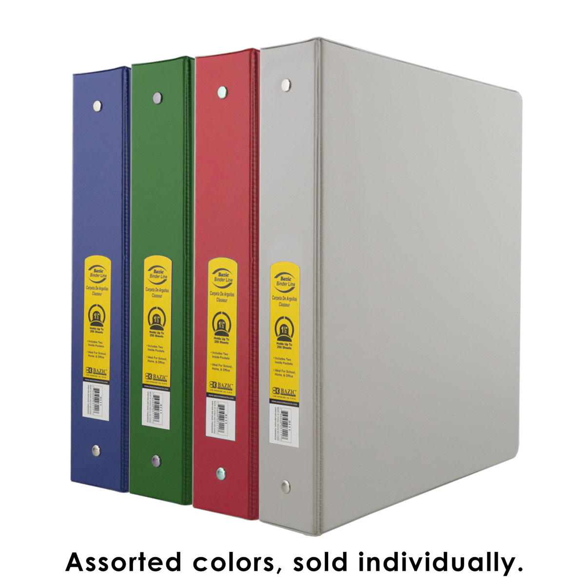 Binder 3 Ring 1.5" Assorted Color with 2 pockets