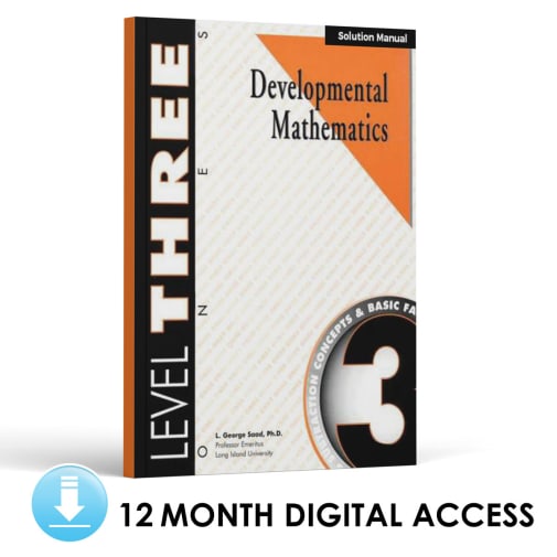 Developmental Math: Level 3 Solution Manual | Ones: Subtraction Concepts and Basic Facts (12 Month Access)