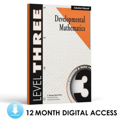 Developmental Math: Level 3 Solution Manual | Ones: Subtraction Concepts and Basic Facts (12 Month Access)