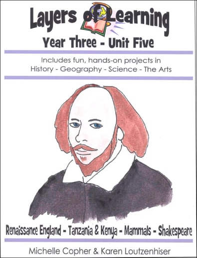 Layers Of Learning Unit 3-5: Renaissance England, Tanzania & Kenya, Mammals & primates, Shakespeare